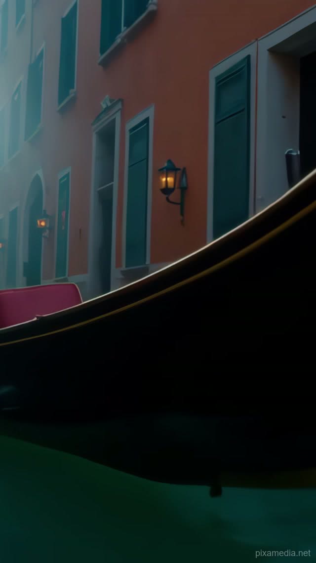 Gondola Drifts Through Dusk Fog - Vehicles AI stock