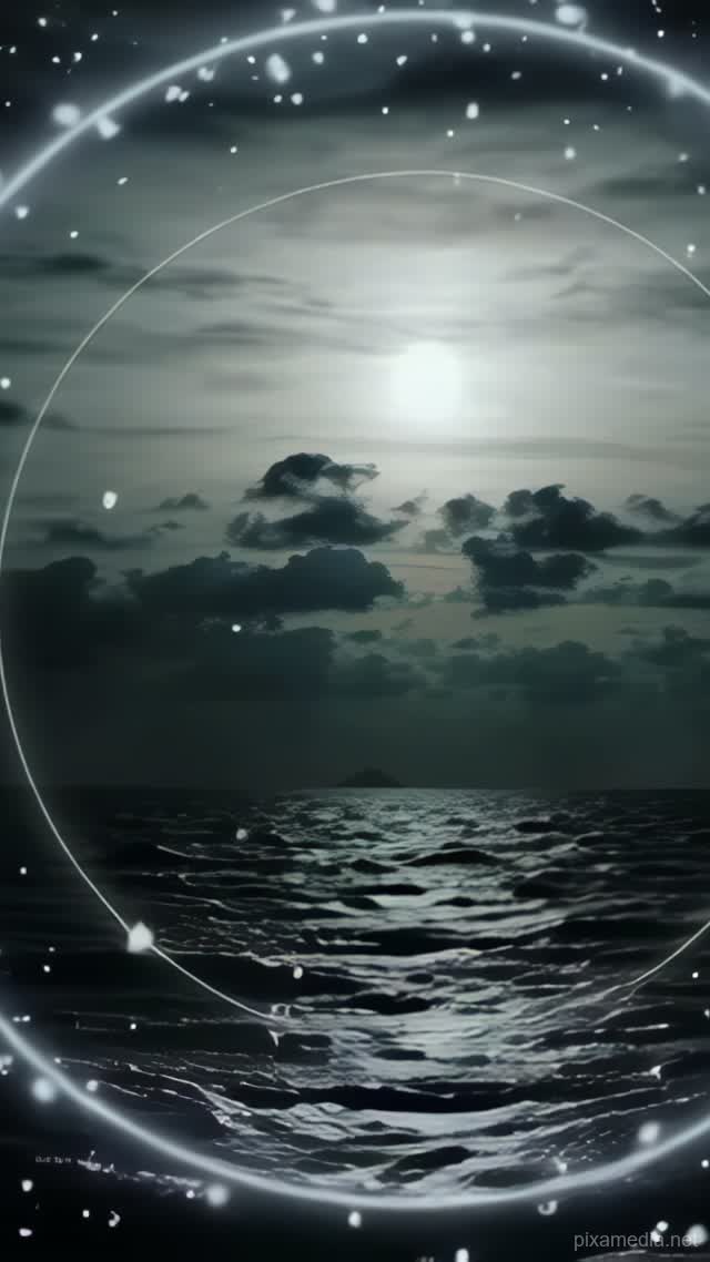 Moon Halo Over Silent Sea - Weather AI stock