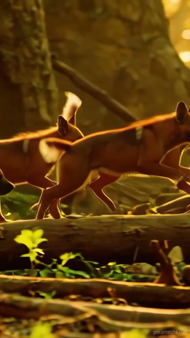 Jungle Shadows Running - Wild AI stock