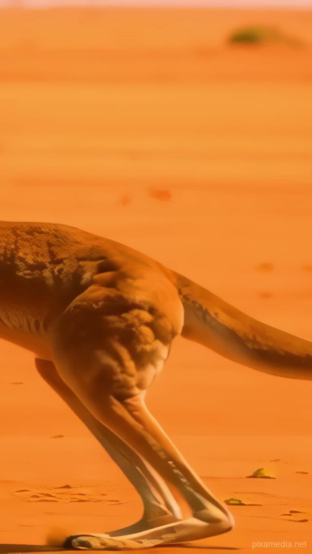 Red Kangaroo Leaps Desert Dust - Wild AI stock