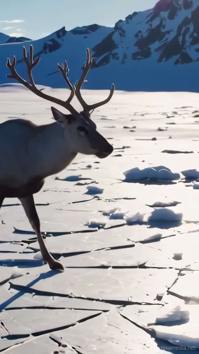 Stag Through Shattered Mirror - Wild AI stock